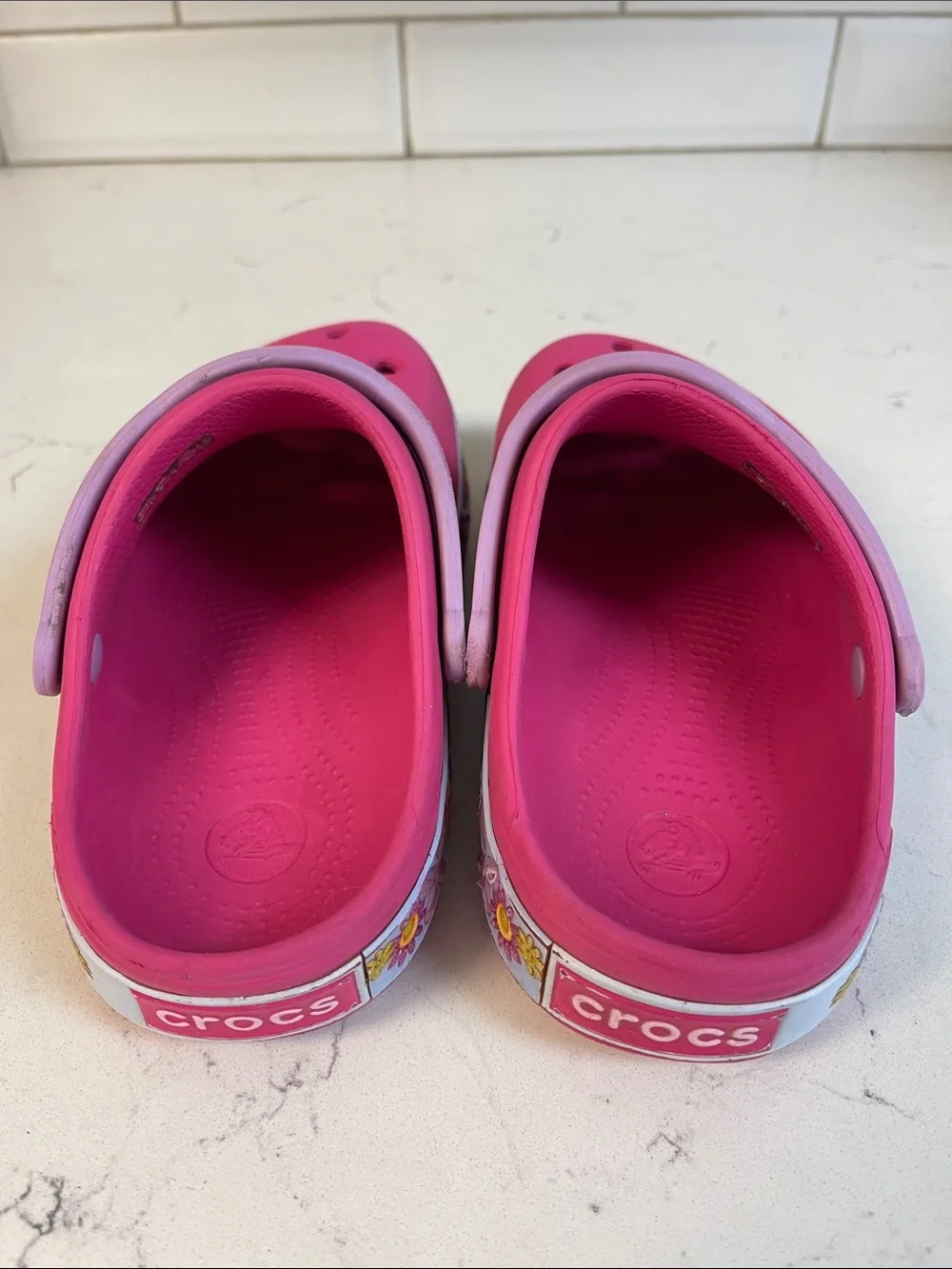 Crocs Kids' Crocband Butterfly Clogs Candy Pink Size 1 Junior Style # 202664